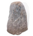 A textured gray stone replica or decorative rock sculpture, shown against a plain white background.