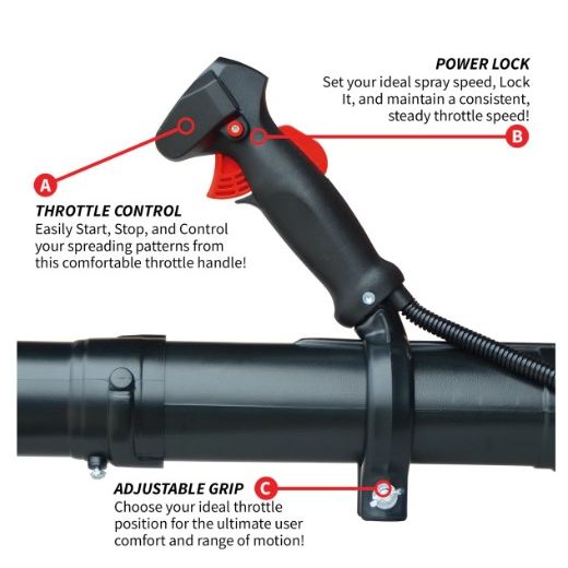 Tomahawk Power TGS30 motorized spreader equipment detail for granular material application