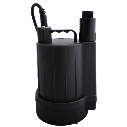 Black submersible pump on a white background