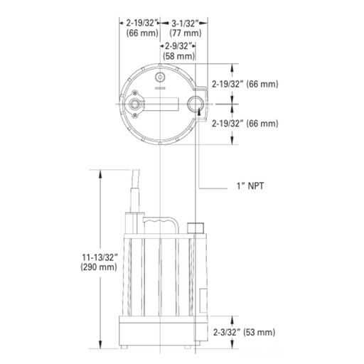 Technical drawing of a mechanical component with dimensions labeled