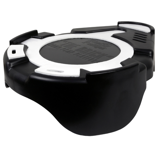 Black and white pump riser on a white background