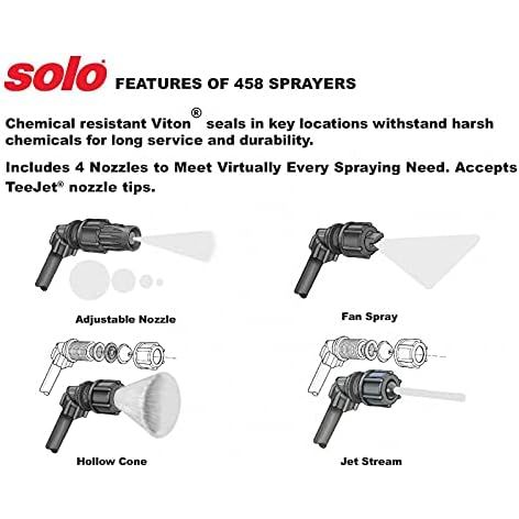 SOLO 458 Handheld Sprayer, Professional, 3 Gallon