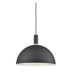 Black pendant light on a white background