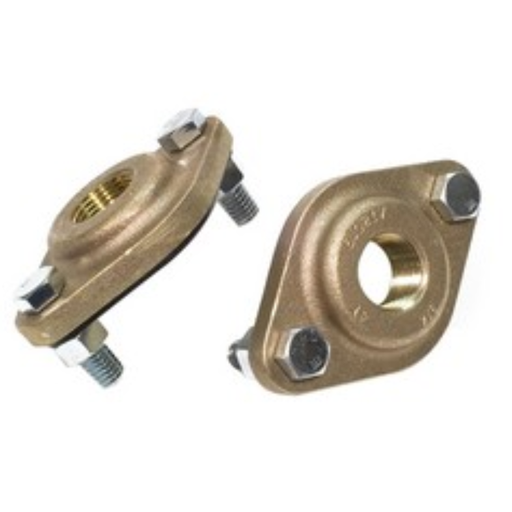 Two brass mechanical components on a white background