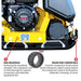 Tomahawk Power TPC85H Honda compactor showing engine, handle, and compaction plate