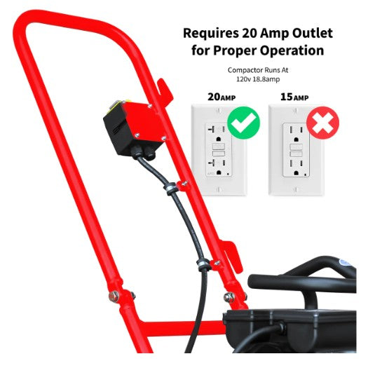 Tomahawk Power eJXPC50 2 HP electric compactor feature view
