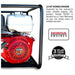 Tomahawk Power TW4H 4-inch trash pump showing engine, frame, and pump housing