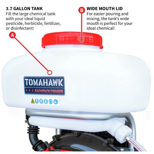 Tomahawk Power TMD14-2 3HP backpack fogger product detail view for pest control use