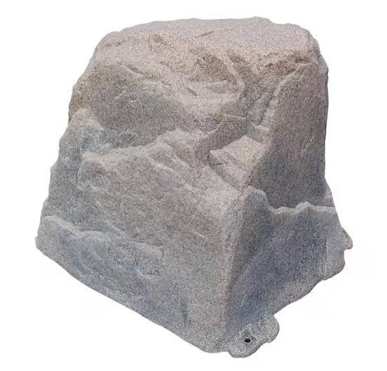 A single artificial rock landscaping stone with a textured, faux-stone surface, shown on a plain white background.