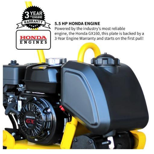 Tomahawk Power TPC85H 5.5 HP plate compactor for soil, asphalt, and paver compaction