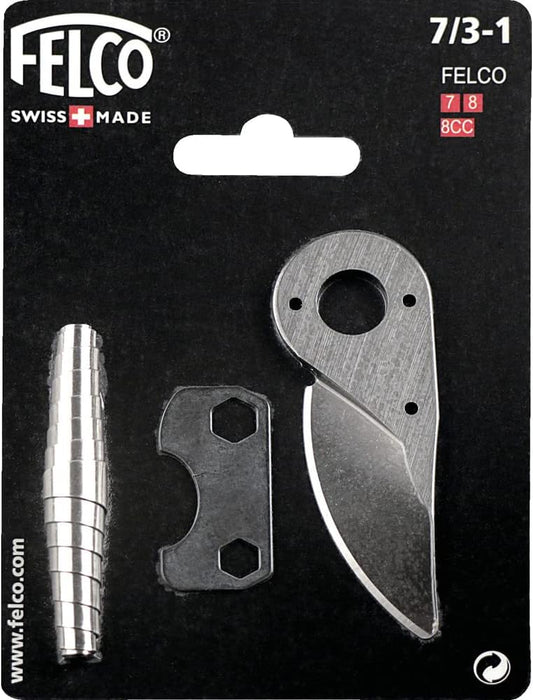 FELCO Hand Pruner Replacement Kit (7/3-1) - Spare Blade, Spring, & Adjustment Key for Garden Shears & Clippers