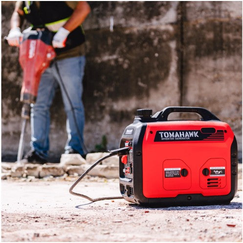 Tomahawk Power TG3000i generator showing exterior housing and power control details