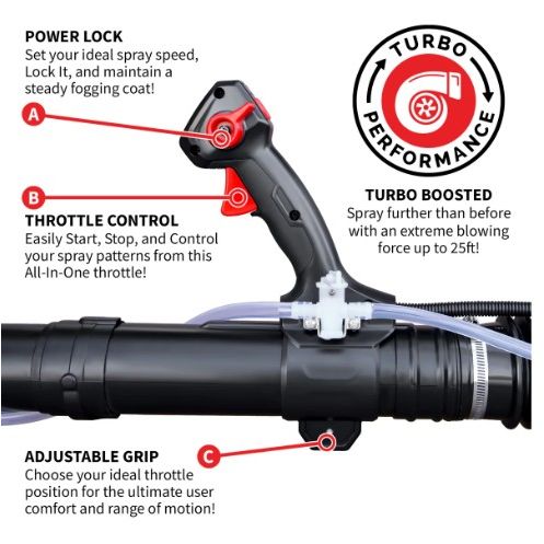 Tomahawk Power eTMD14 cordless fogger kit with battery pack and backpack harness