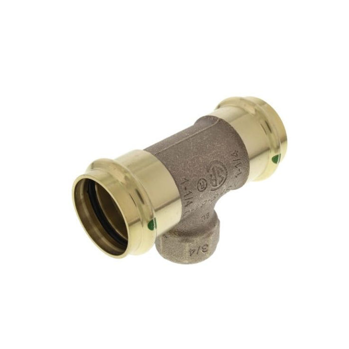 Viega 79775 1-1/4" x 1-1/4" x 3/4" ProPress x ProPress x Female Bronze Tee (Lead Free)