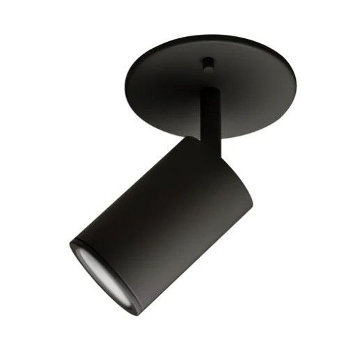 Black spotlight on a white background