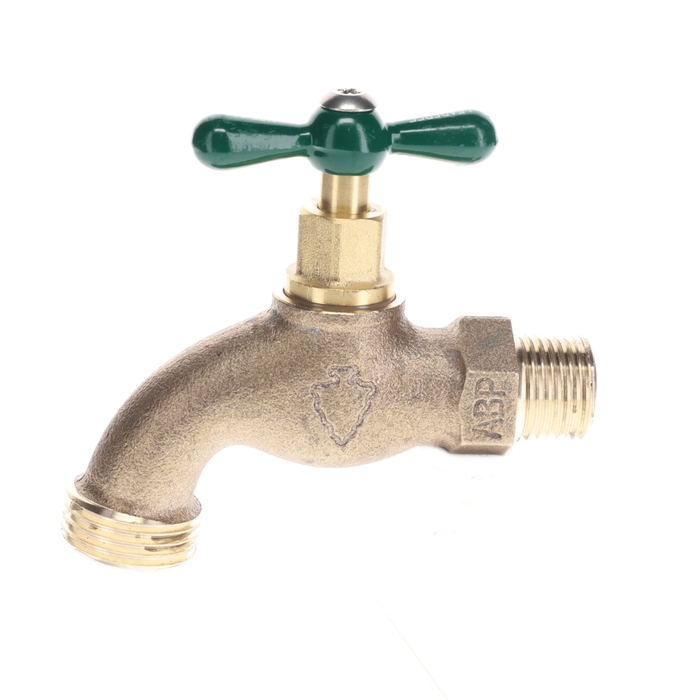 Arrowhead Brass 301LF Lead-Free Standard Hose Bib - 1/2" MIP x 3/4" MHT