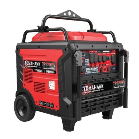 Tomahawk Power TG17000i 17000 max watt inverter gas generator with voltage selector and CO sensor