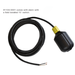 Black sensor with cable and yellow connector on a white background