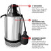 Tomahawk Power TDP750 submersible water pump product and accessory detail