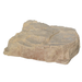A large, irregularly shaped decorative rock or faux stone landscape feature with a textured, layered surface in light tan, beige, and soft brown tones, isolated on a white background.