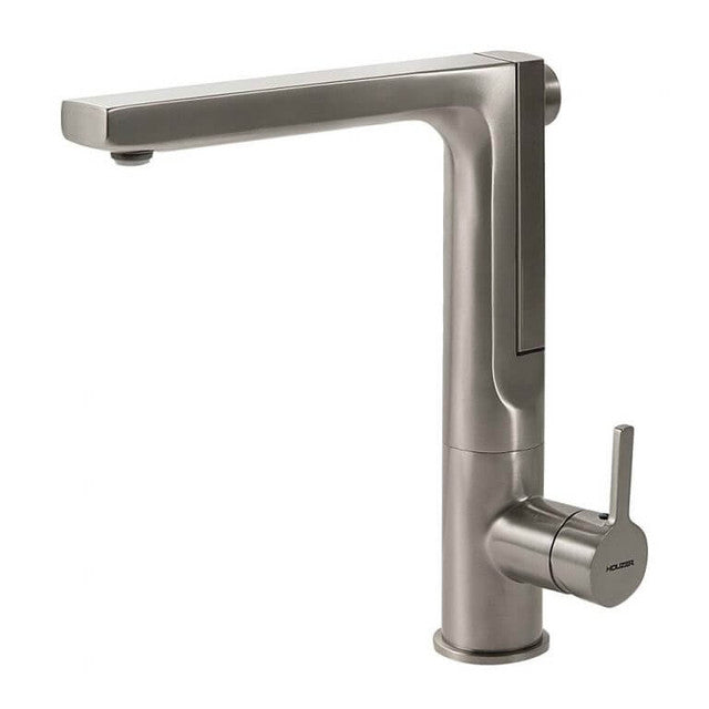 Houzer Ascend Series Brushed Nickel Integrated Single Handle Pull-Up Kitchen Faucet - ASCPU-460-BN