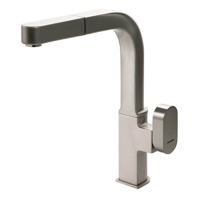 Houzer Azura Series Brushed Nickel Single Handle Pull-Out Kitchen Faucet - AZUPO-965-BN