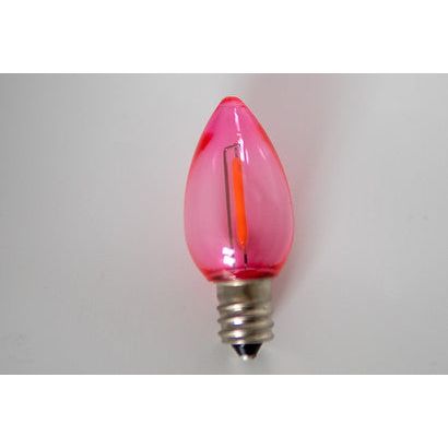 Bombilla LED Seasonal Source C7 de filamento rosa, 25 unidades.
