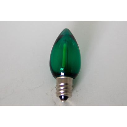 Bombilla LED Seasonal Source C7 de filamento verde, 25 unidades.