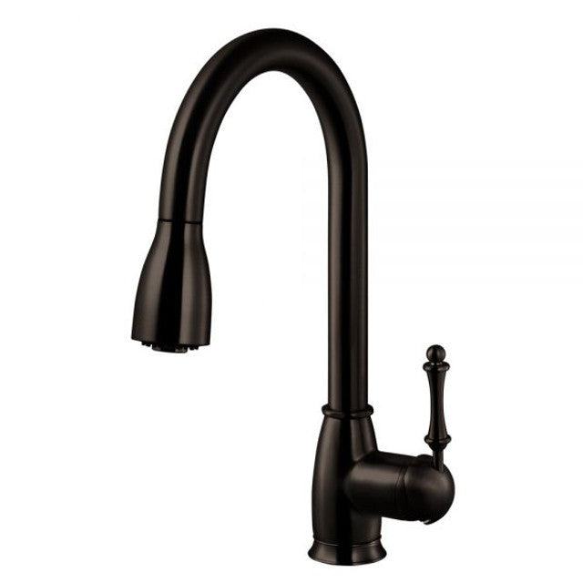 Houzer Camden Series Oil Rubbed Bronze Single Handle Pull-Down Kitchen Faucet - CAMPD-368-OB
