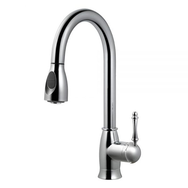Houzer Camden Series Polished Chrome Single Handle Pull-Down Kitchen Faucet - CAMPD-368-PC