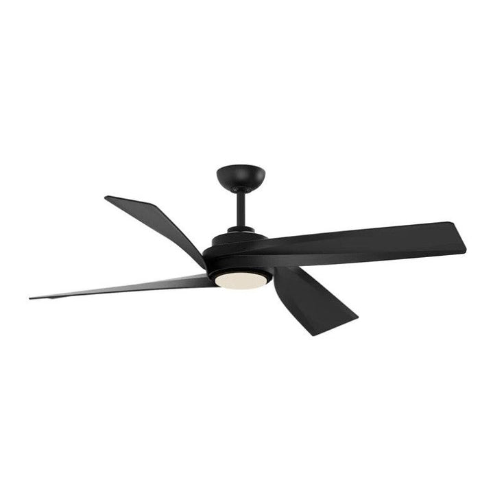 Black ceiling fan on a white background