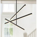 Modern black pendant light fixture against a blurred indoor background