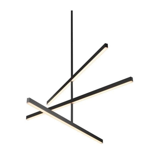 Modern black pendant light fixture on a white background