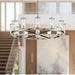 Chandelier with glass shades in a modern interior setting