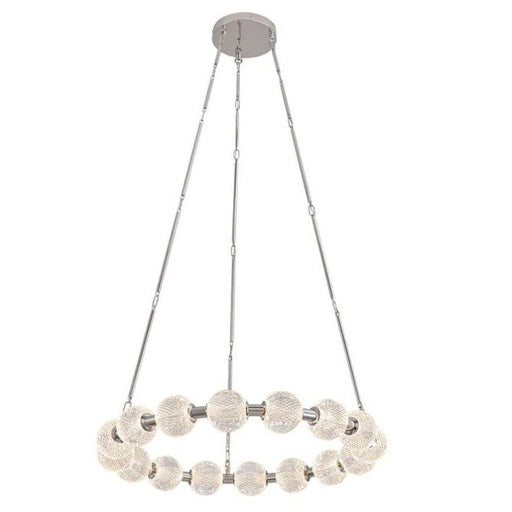 Chandelier with glass balls on a white background