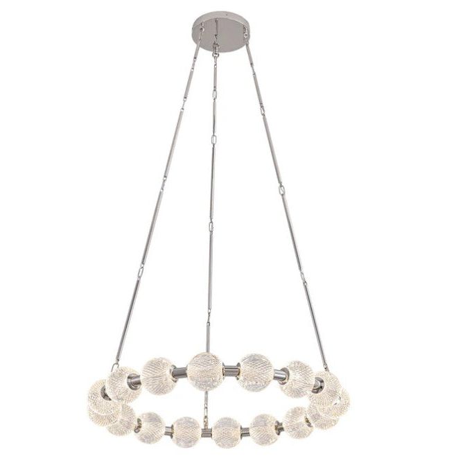 Chandelier with glass balls on a white background