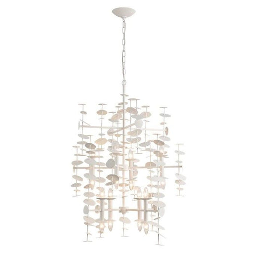 Chandelier with multiple light fixtures on a white background