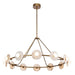 Modern chandelier with geometric design on a white background