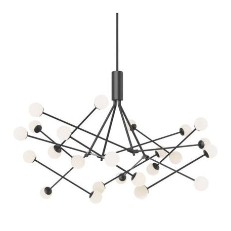 Chandelier Black 58-Inch Modern Ring