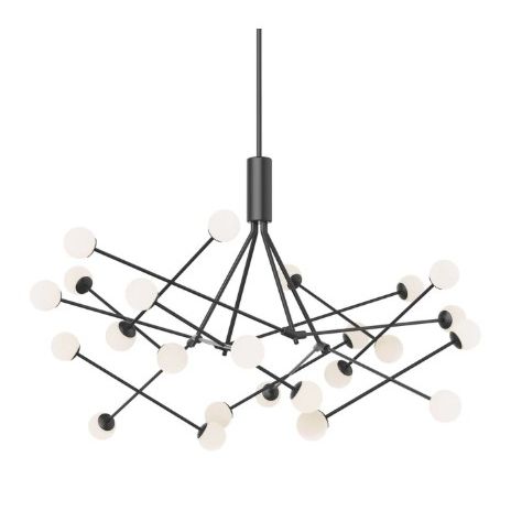 Chandelier Black 58-Inch Modern Ring