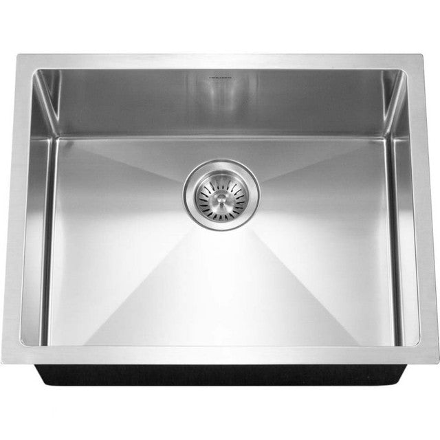 Houzer Savior Series 23" Stainless Steel Undermount Single Bowl Kitchen Sink includes Basket Strainer