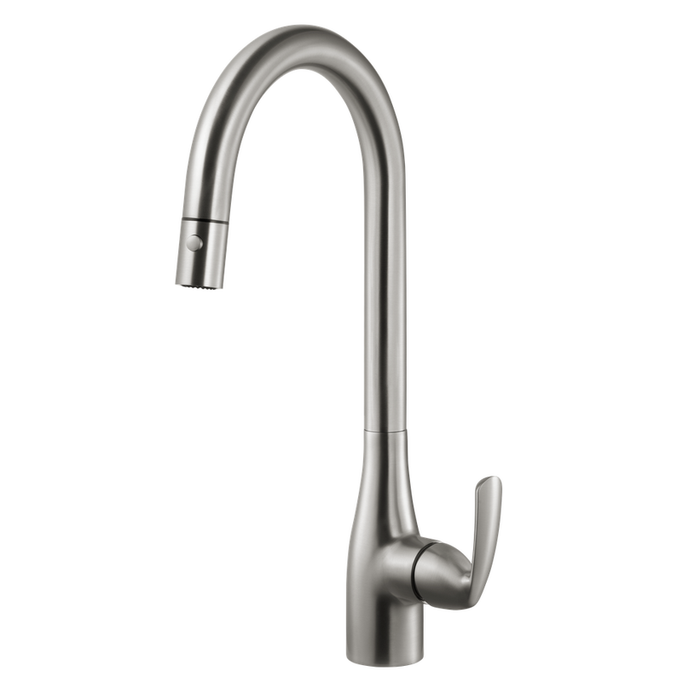Houzer Cora Series Brushed Nickel Single Handle Pull-Down Kitchen Faucet - CORPD-569-BN