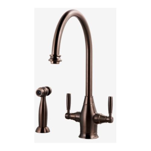 Houzer Charleston Series Oil Rubbed Bronze Dual Handle Kitchen Faucet with Sidespray - CRLSS-650-OB