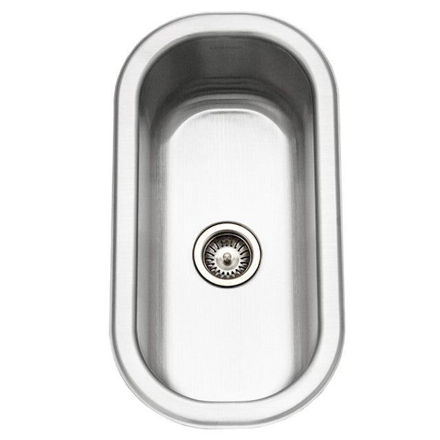 Houzer Club Series 10" x 18" Stainless Steel Undermount Bar/Prep Sink includes Basket Strainer