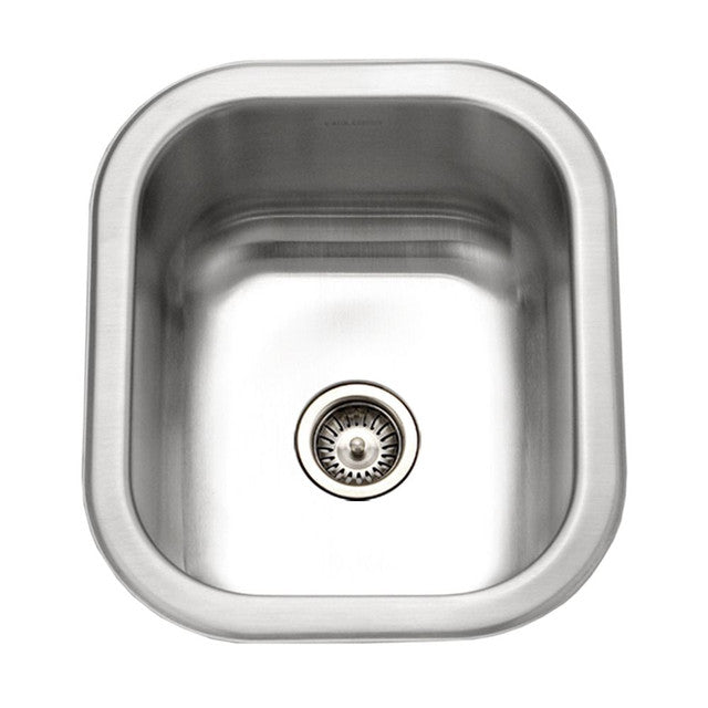 Houzer Club Series 13" Stainless Steel Undermount Single Bowl Bar/Prep Sink includes Basket Strainer
