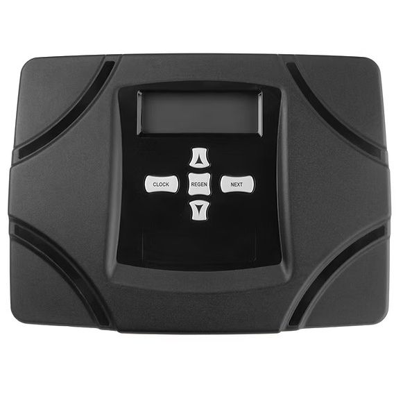 Black electronic device with control buttons on a white background