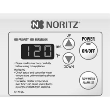 Noritz RC-7651M Remote Controller for Tankless Heaters