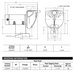 Technical drawing and dimensions black text on white background