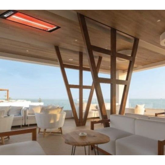 Eurofase Plug-In Series 39-Inch 1500 Watt Single Element 120V Electric Infrared Patio Heater In Black - EF15120B