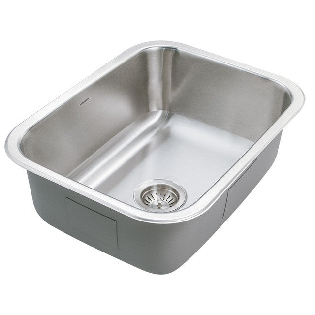 Houzer Elite Series 24" Stainless Steel Undermount Single Bowl Kitchen Sink includes Basket Strainer